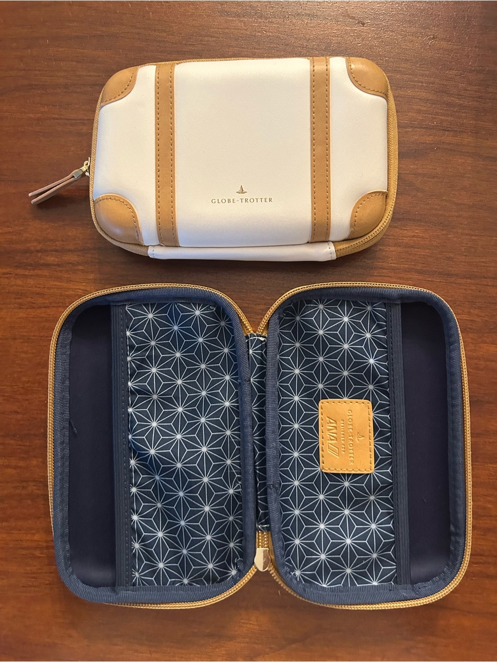 Two , Cream and Tan Travel Organizer Pouch